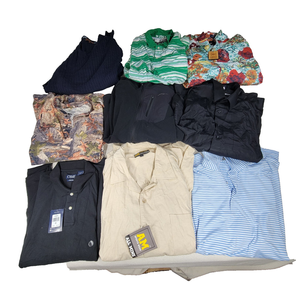 Vintage Mens Shirts Lot 2XL Button Up Casual Y2k Ben Sherman Zoo York Chaps Camo